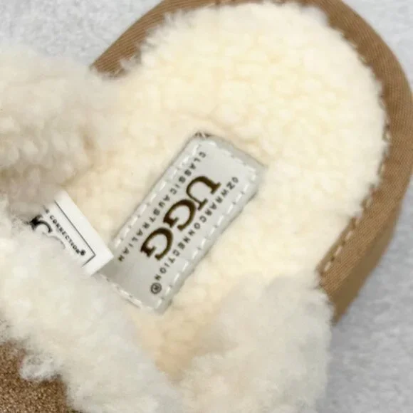 UGG Brown Plush Slippers - Picture 8 of 9